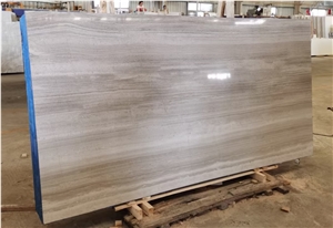 White Wood Vein Marble And Wooden Grain Marble Slab