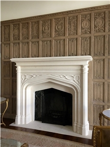 Gorthic Limestone Fireplace Mantel