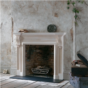 White Marble Fireplace Mantel 007