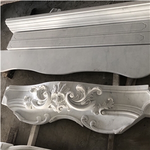 White Marble Flower Carving French Style Fireplace