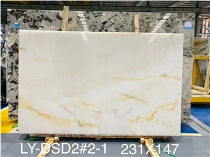 High Quality Polished Golden White Onyx For Home Decoration