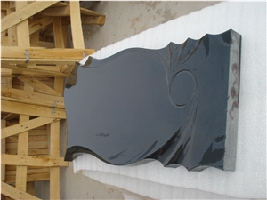 European Style Absolute Black Shanxi Black Granite Headstone