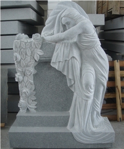 G603 Light Grey Granite Monuments/Headstone With Angels
