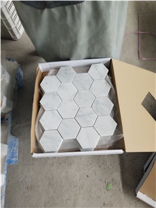 Italy Carrara 3 Inch  Hexagon Mosaic Marble Mosaic
