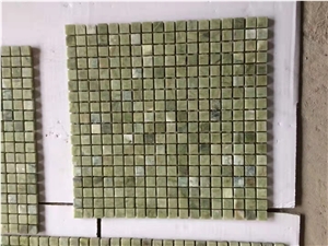Light Apple Green Marble Mosaic 1.5Cm Squre Marble Mosaic