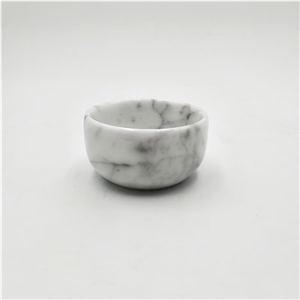 Wholesale Carrara White Marble Stone Pet Bowl For Dog