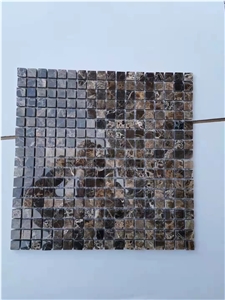 Wholesale Dark Emperador Brown Marble Mosaic 2" Squre Mosaic