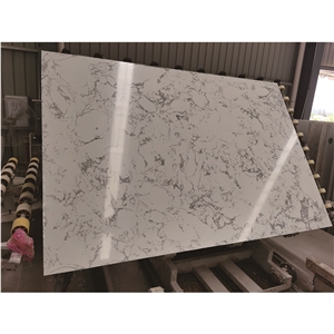 Carrara White Engineered Artificial Marble Slabs