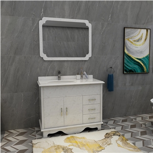Single Hole Artificial Marble Bathroom Countertop