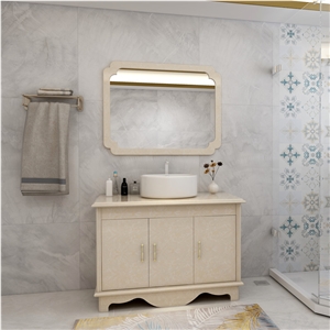 White Color Artificial Marble Vanity Top