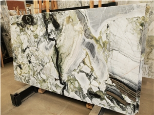 Chinese Gold Jade Green Marble High Quality Polished Slab