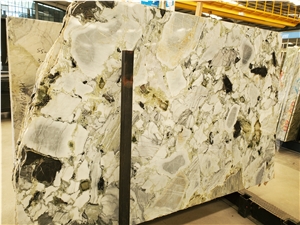 Chinese Gold Jade Green Marble High Quality Polished Slab