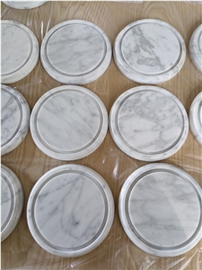 Home Decorative Carrara White Marble Plate Candle Jar
