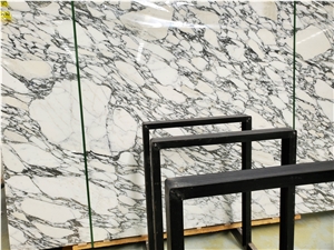 Italy Luxury Arabescato White Marble Slab Floor Tile