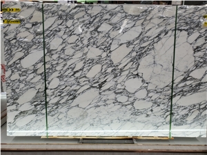 Italy Luxury Arabescato White Marble Slab Floor Tile