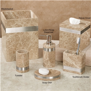 Natural Marble Design Hotel Bathroom Set Accessories