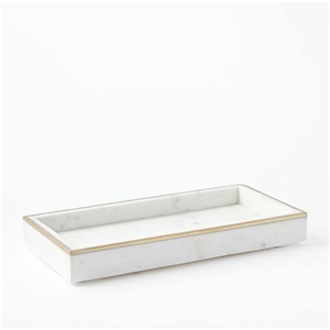 Natural White Marble New Design Tea Tray Handle Plate