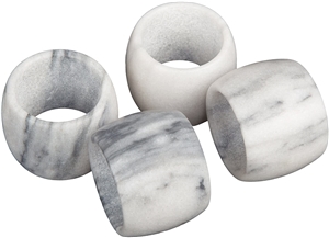 White Marble Natural Stone Napkin Ring Home Decorative