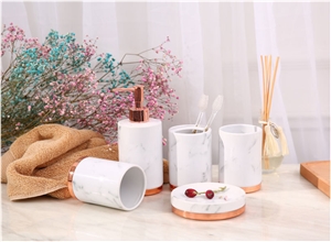 White Marble Resin Bathroom Set Soap Dish Accessories