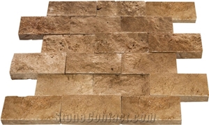 Splitface Noce Travertine Wall Cladding Panels,Ledge Stone Wall Panels
