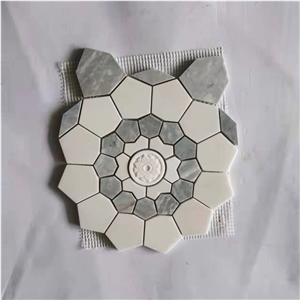 Calacata White Marble Arabesque Unique Special Mosaic Tile