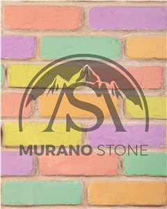 Murano Bricks Rainbow Flat Stone Veneer