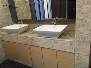 Double Sink Prefab Residential Master Bath Vanity Top