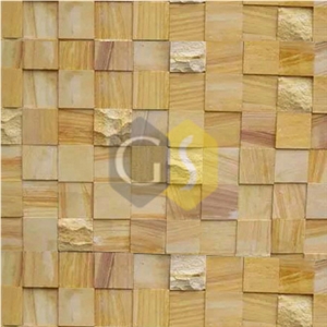 Kotah Yellow Sandstone Mosaic Wall Tiles