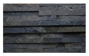 Zeera Green And Silver Grey Slate Wall Panels, Ledge Stone