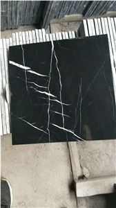 China Black Nero Negro Marquina With Vein Marble Slabs Tiles