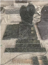 Olive Green Granite heart Tombstone/Monument/Gravestone