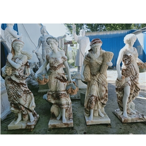 Custom  Natural Stone Carved  Angel Sculpture Garden Statue