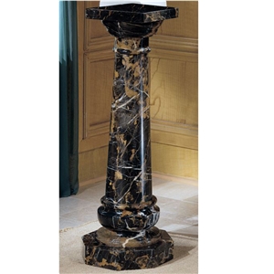 Customized Luxury Natural Portoro Black  Marble Column