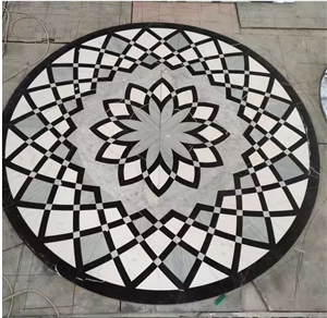 Marble Stone Waterjet Medallions Pattern For Hotel Lobby