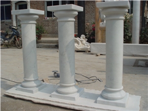Outdoor Building Decorative White Marble Roman Pillar Column
