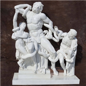 Outdoor Garden Laocoon And His Sons White Marble Sculpture