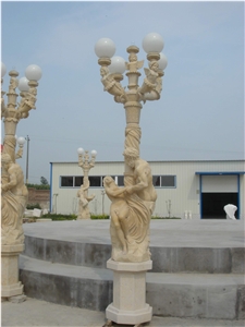 Outdoor Life Size Natural Stone White Marble Human Statue