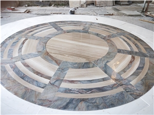 Round Decoration Marble Waterjet Floor Pattern Medallion