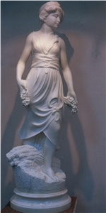 Wholesale Natural White Marble Lady Statue Girl Sculpture