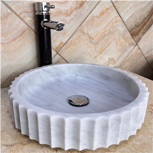 Wholesaler  Grey Marble Round  Stone Wash Basin Supplier