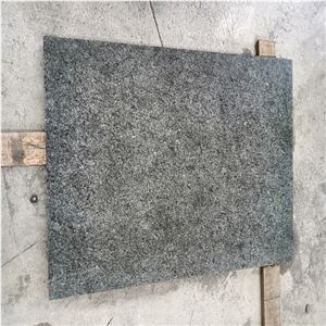 Angola Black Granite Tile With Flamed+Brushed