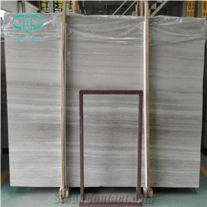 China Guizhou White Serpeggiante/Polished Wood Marble Slab