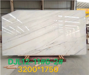 Polished Bookmatched White Marble Slabs