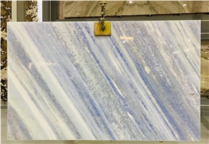 Brazilian Blue Crystal Slabs Bookmatched Panels