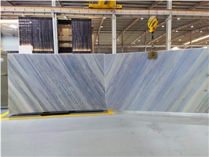 Brazilian Blue Crystal Slabs Bookmatched Panels