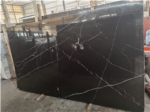 Chinese Black Nero Marquina Marble Polished Slabs