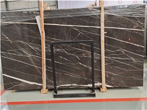 Chinese Brown Marble Polished Slabs White Veins Cheap Price