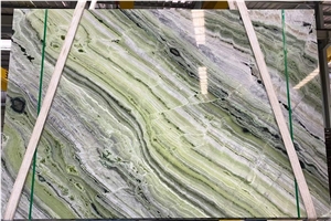Natural Green Quartize Cloudy Agate Slabs Bookmatch Slabs