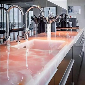 Pink Onyx Large Panels For Interior Luxury Decoration