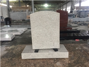White Pearl Granite Upright Tombstone